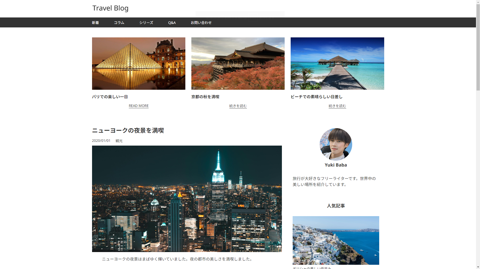 Travel Blog HP